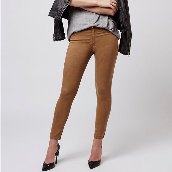 Topshop Moto Leigh Camel Skinny Jeans 